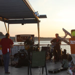 The band plays as the sun sets